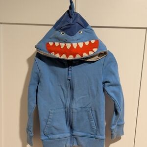 Kids Shark Hoodie - Light Blue with Red Teeth